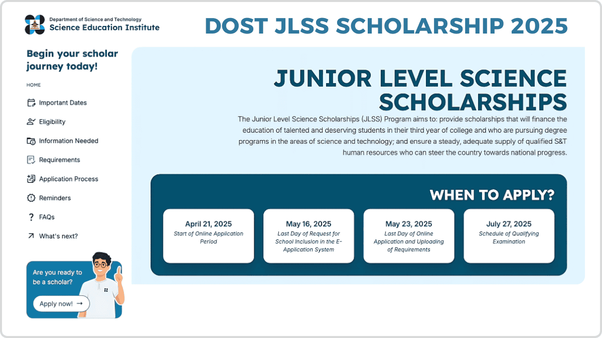 DOST Scholarship JLSS Program 2025-2026